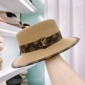 Louis Vuitton Monogram Flat-Brim Straw Hat