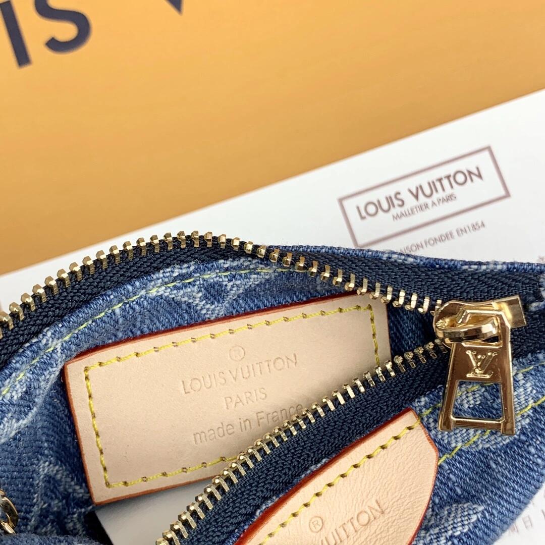 Louis Vuitton Monogram Denim Coin Pouch Keychain Wallet