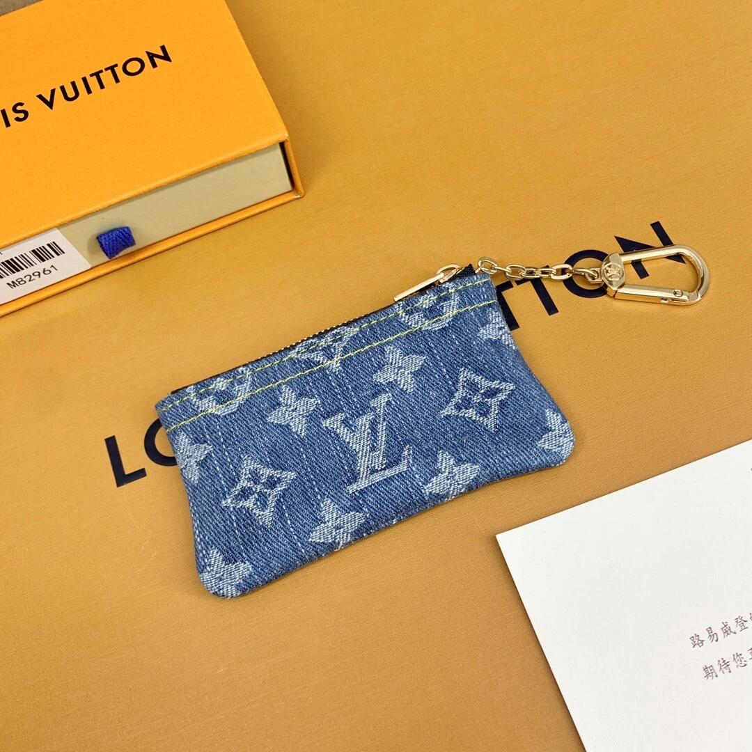 Louis Vuitton Monogram Denim Coin Pouch Keychain Wallet