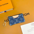 Louis Vuitton Monogram Denim Coin Pouch Keychain Wallet