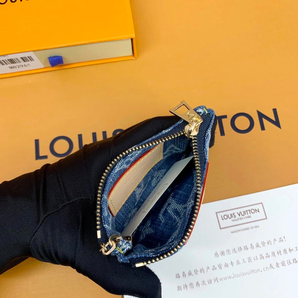 Louis Vuitton Monogram Denim Coin Pouch Keychain Wallet