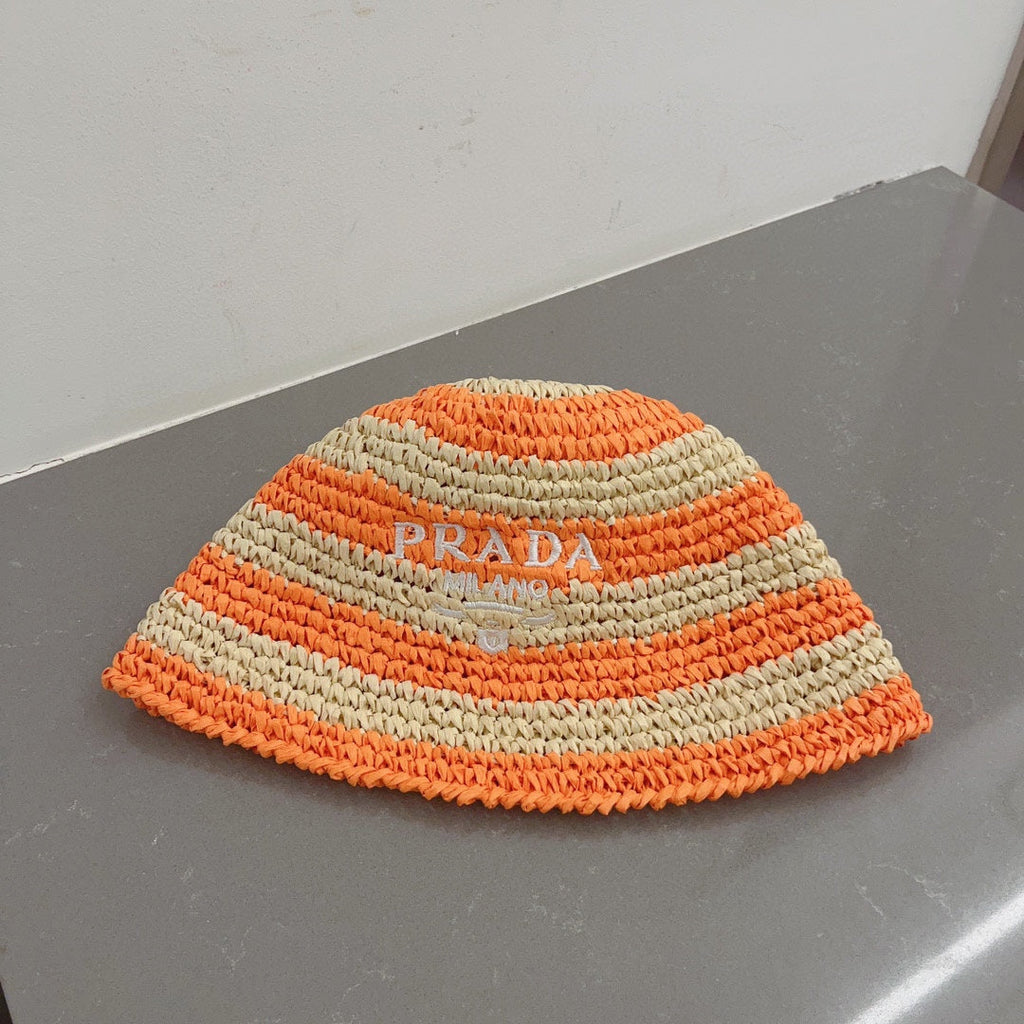 Luxury Prada Raffia Straw Sun Hat for Women
