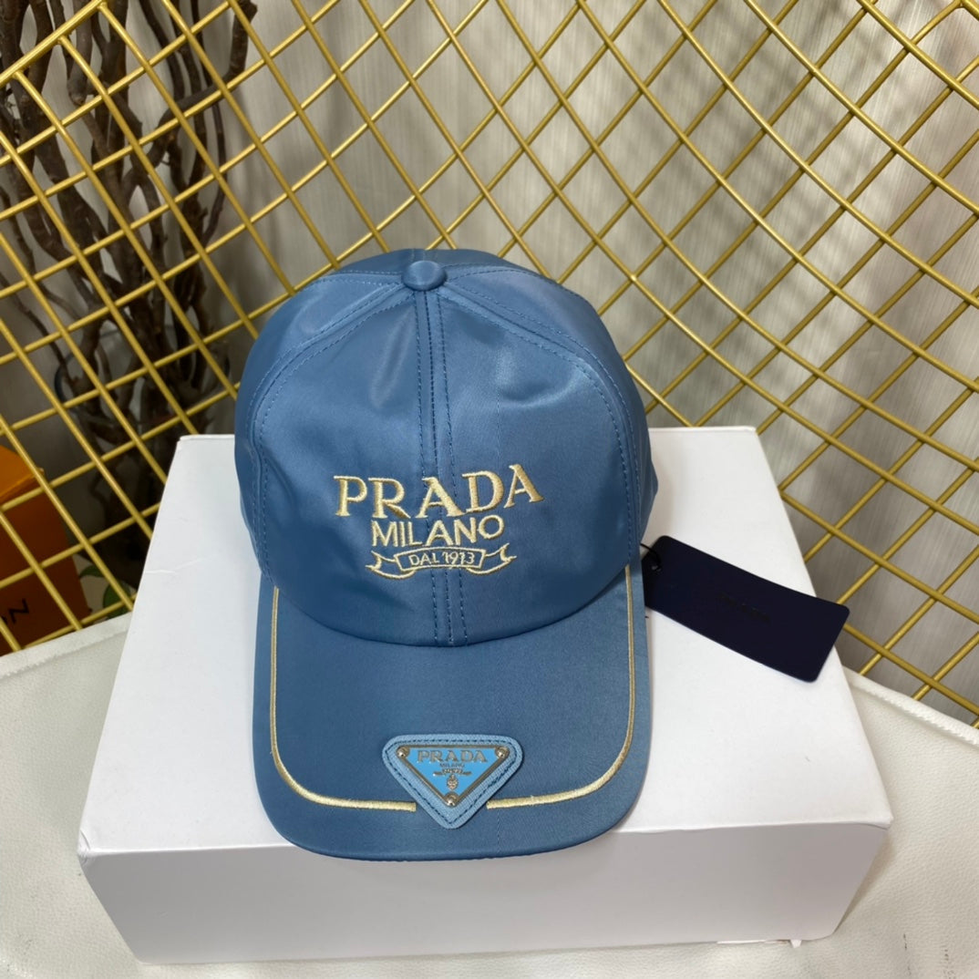 Prada Embroidered Logo Baseball Cap