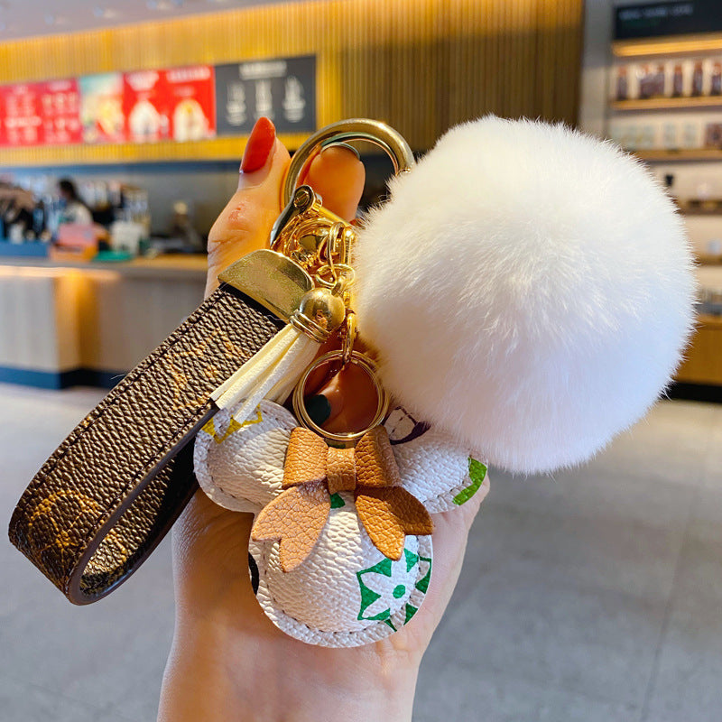 Louis Vuitton Monogram Mickey Pom-Pom Bag Charm Keychain