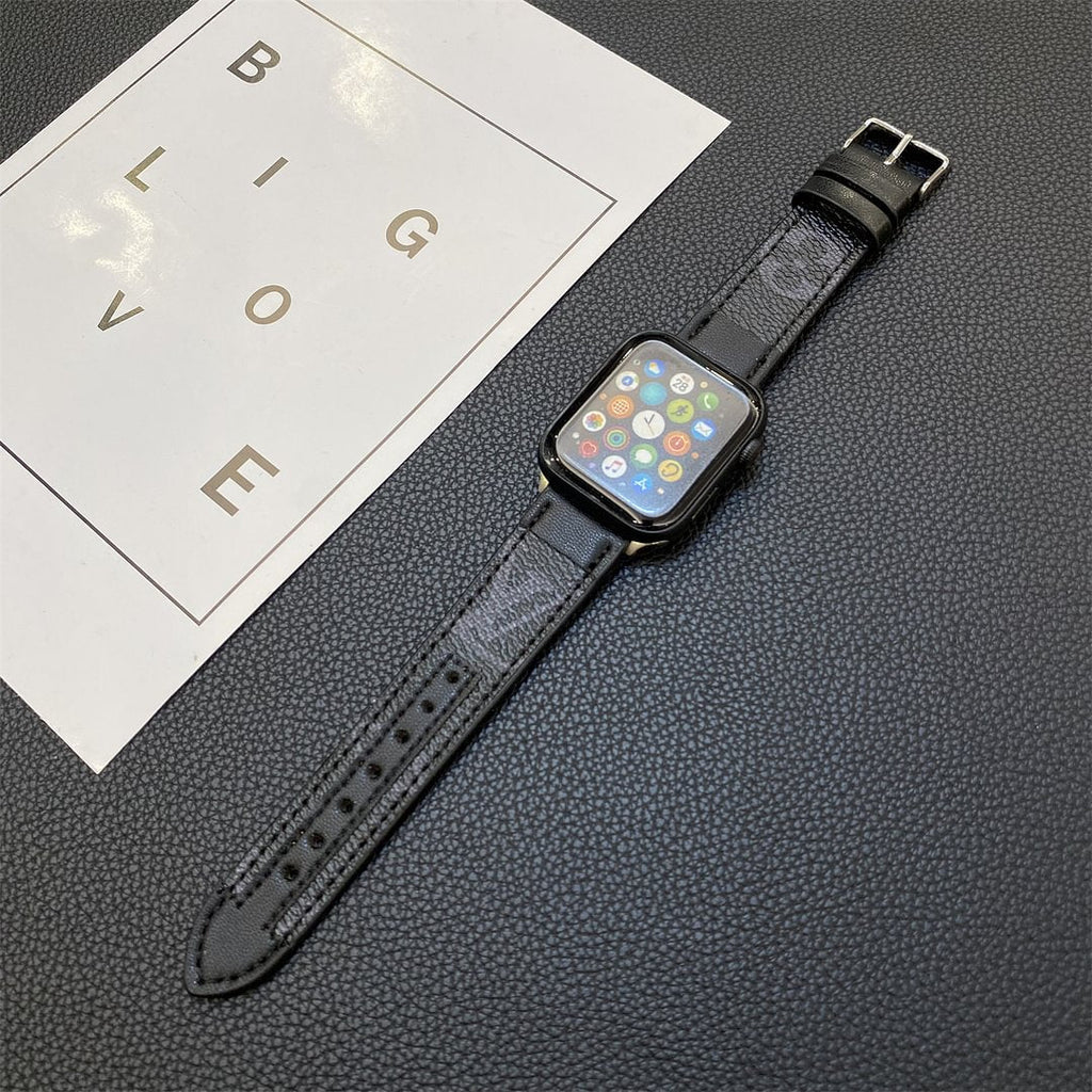 Luxury Louis Vuitton Apple Watch Band – Stitched Monogram Leather Strap