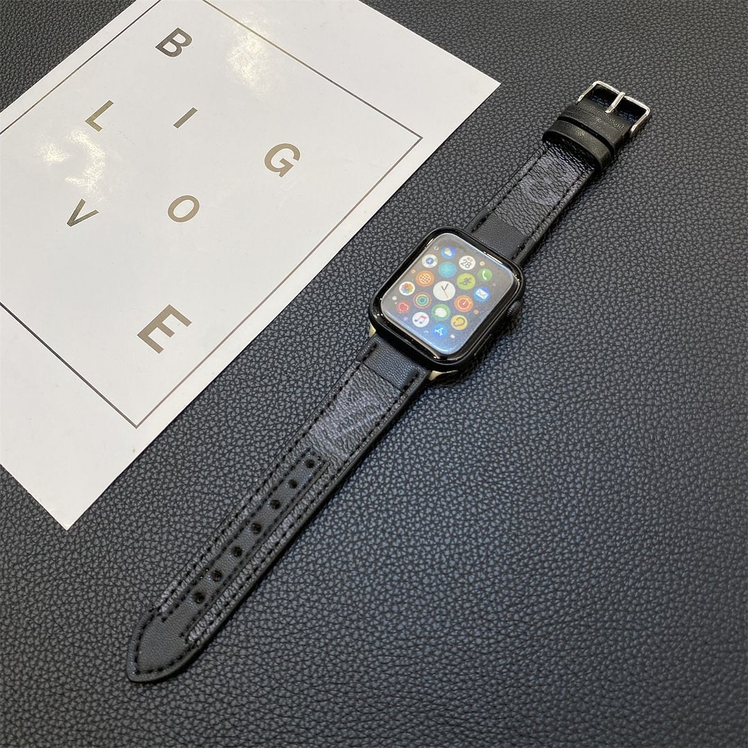 Luxury Louis Vuitton Apple Watch Band – Stitched Monogram Leather Strap