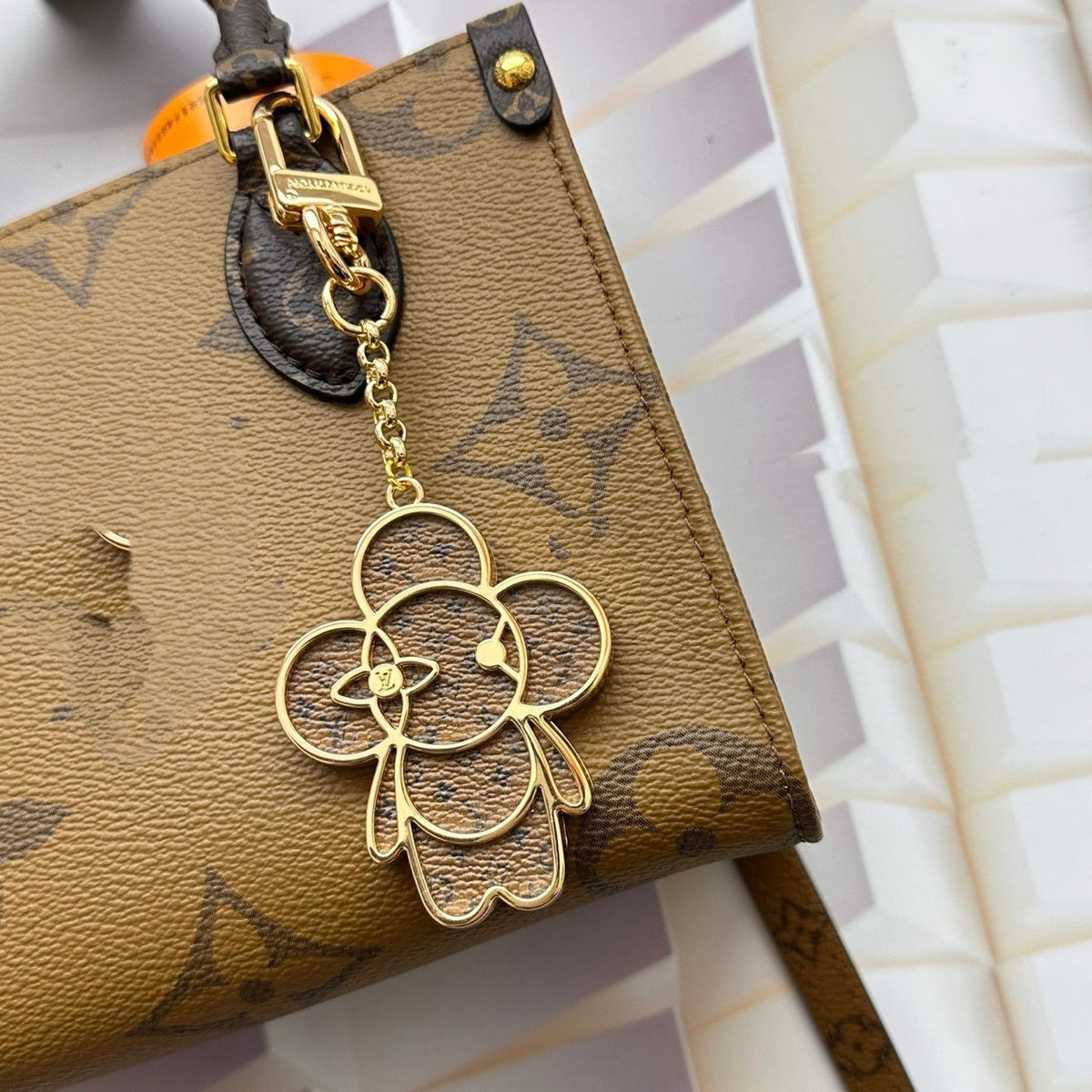 Louis Vuitton Vivienne Monogram Metal Bag Charm Keychain