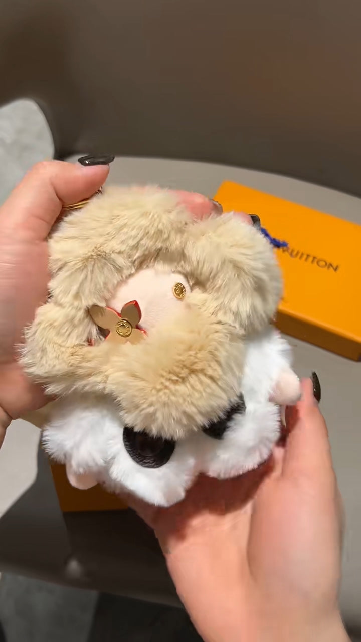 Louis Vuitton Vivienne Fluffy Flower Plush Bag Charm Keychain