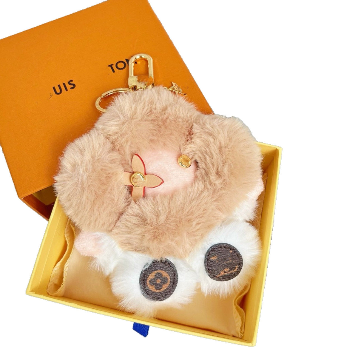 Louis Vuitton Vivienne Fluffy Flower Plush Bag Charm Keychain
