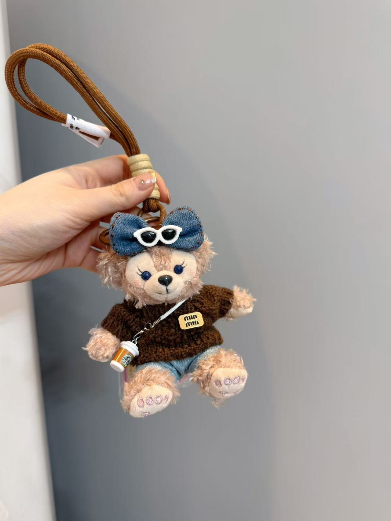 Sherry May Plush Teddy Bear Bag Charm Keychain