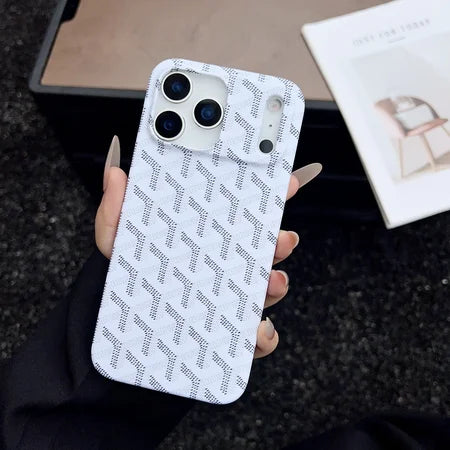Goyard iPhone 18 Pro Case – Vintage Monogram Luxury Cover - Black