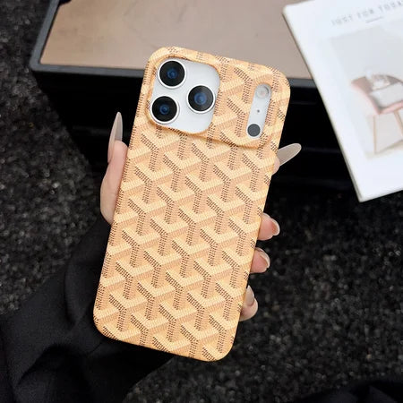 Goyard iPhone 18 Pro Case – Vintage Monogram Luxury Cover - Black