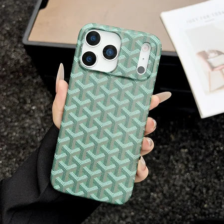 Goyard iPhone 18 Pro Case – Vintage Monogram Luxury Cover - Black