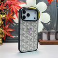 Goyard iPhone 18 Pro Case – Magsafe Luxury Protective Cover Chevron Black