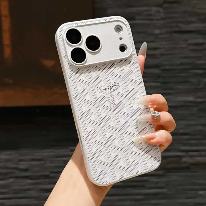 Goyard iPhone 18 Pro Case – Monogram Goyard Vintage Designer Cover Black