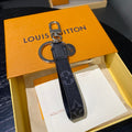 Louis Vuitton Black Monogram Leather Strap Keychain