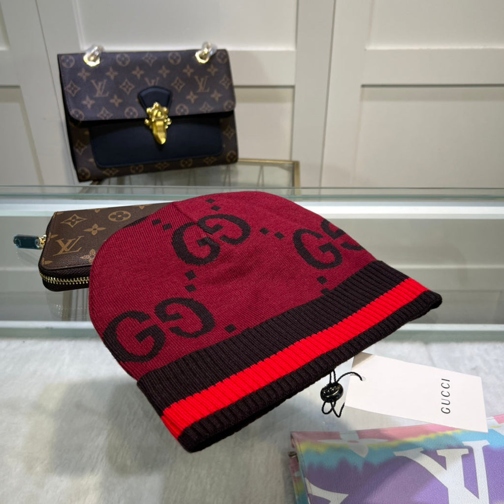 Gucci GG Jacquard Wool Knit Beanie | Luxury Designer Winter Hat