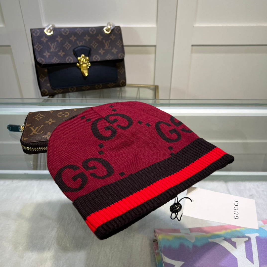 Gucci GG Jacquard Wool Knit Beanie | Luxury Designer Winter Hat