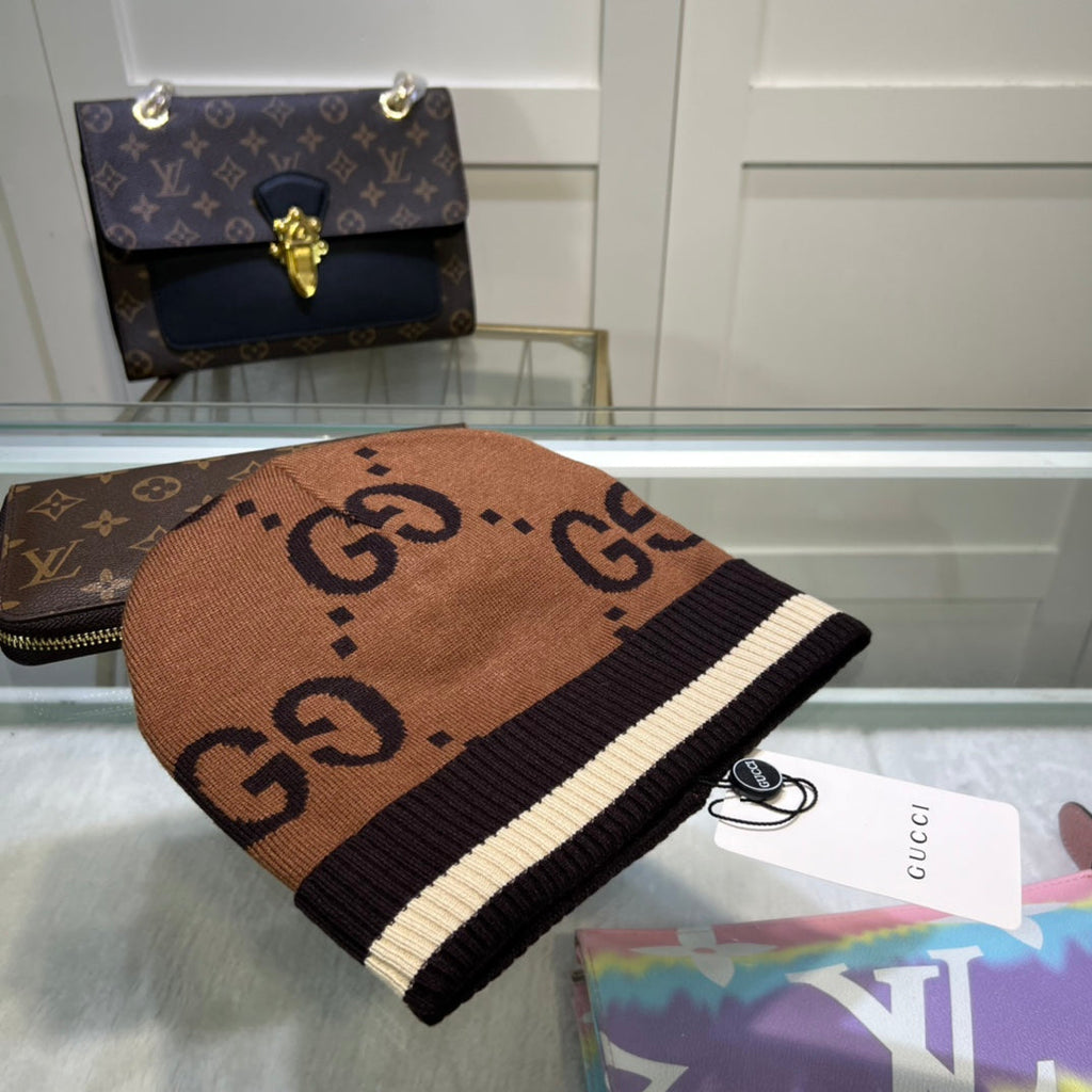 Gucci GG Jacquard Wool Knit Beanie | Luxury Designer Winter Hat