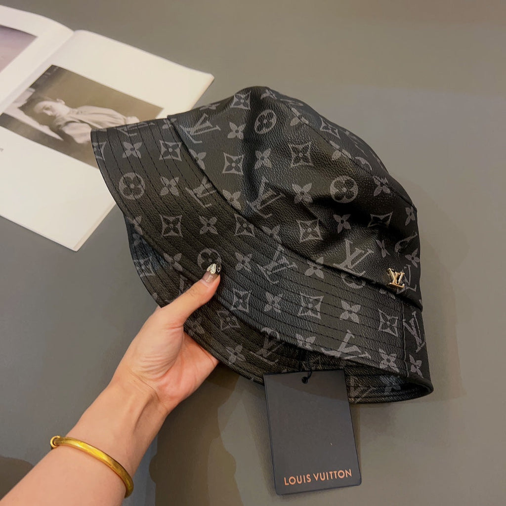 Louis Vuitton Monogram Leather Bucket Hat | Luxury Designer LV Hat
