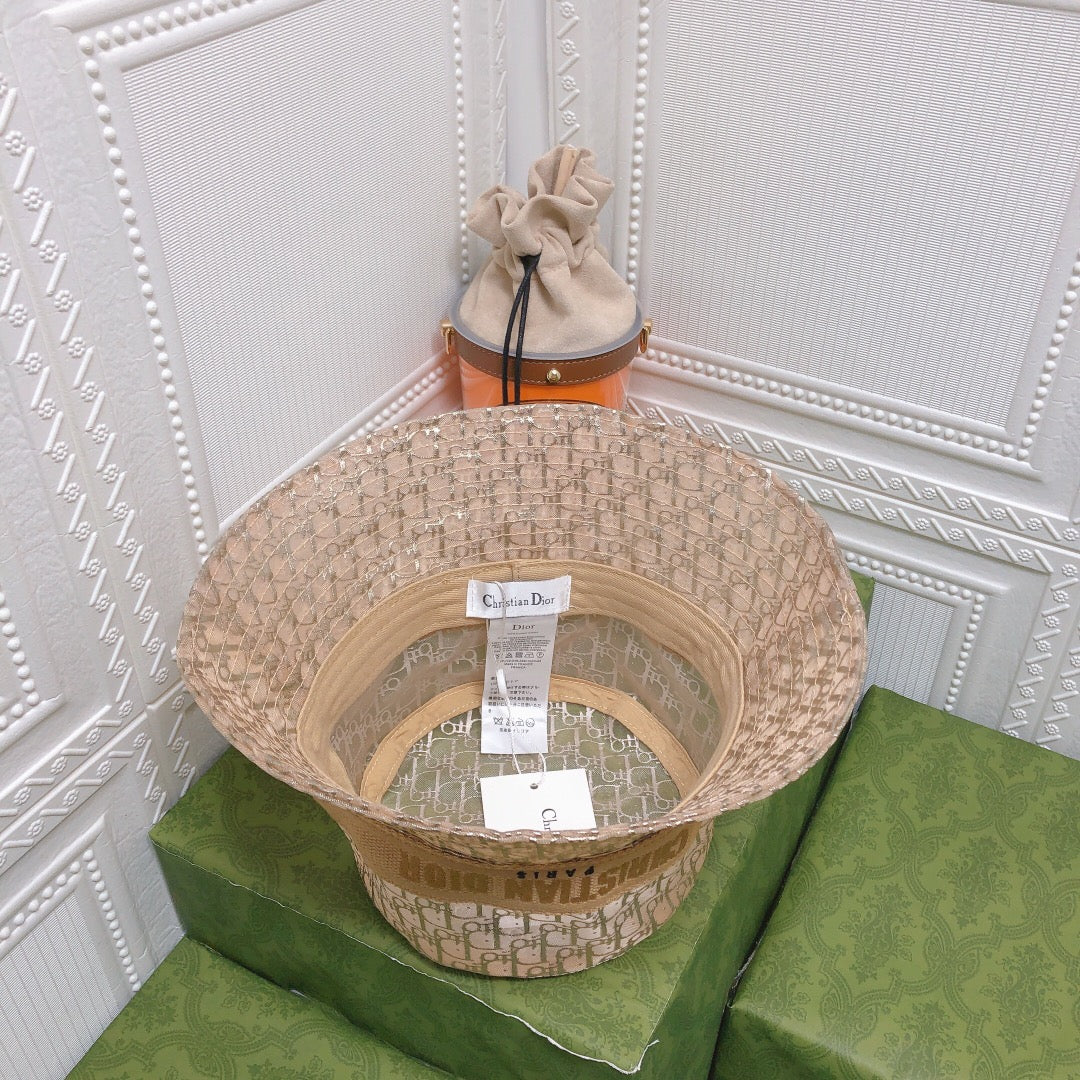 Dior Sheer Organza Logo Bucket Hat for Women & Men