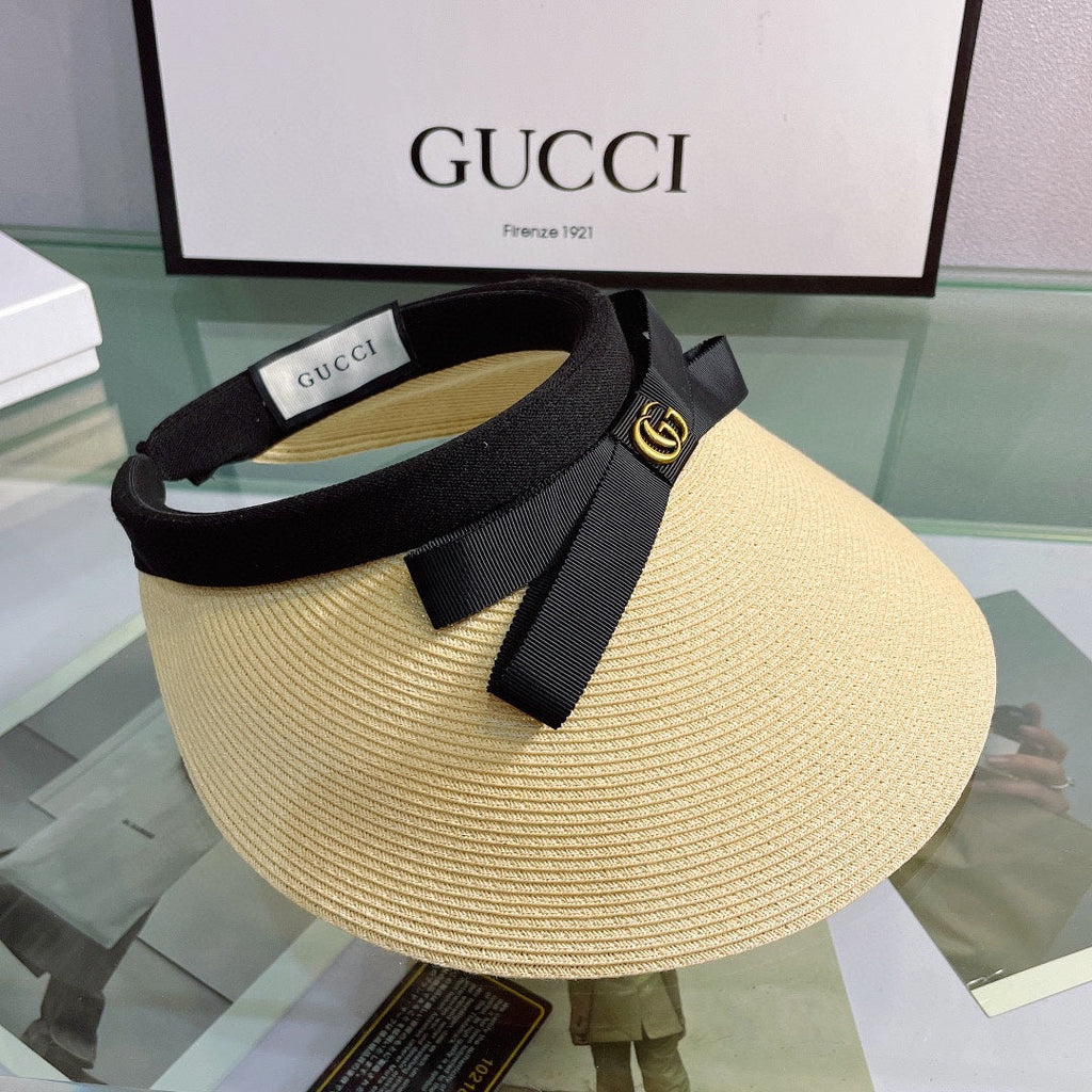 Luxury Gucci Bow Sun Visor Hat for Women