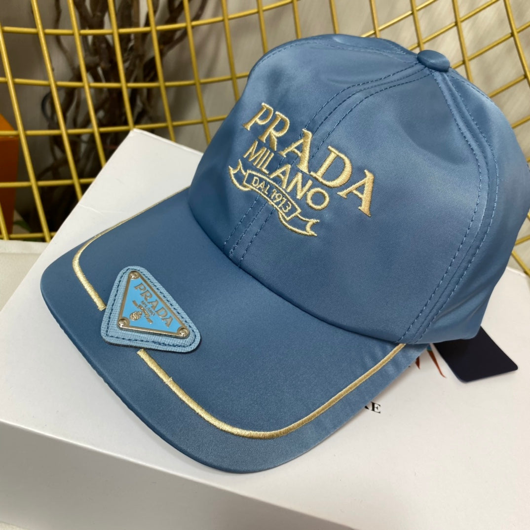 Prada Embroidered Logo Baseball Cap