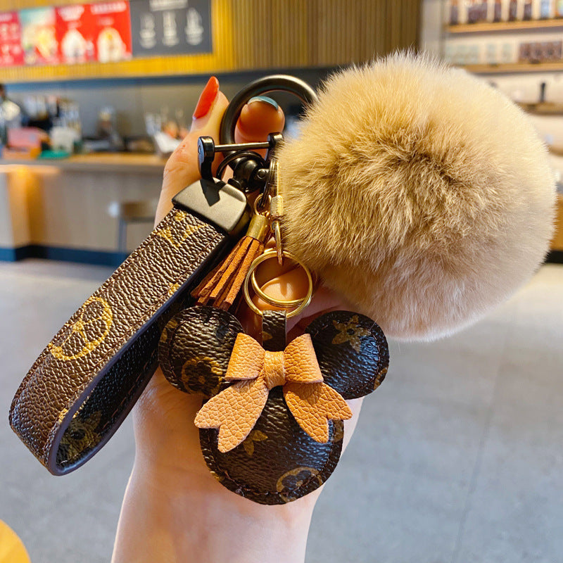 Louis Vuitton Monogram Mickey Pom-Pom Bag Charm Keychain