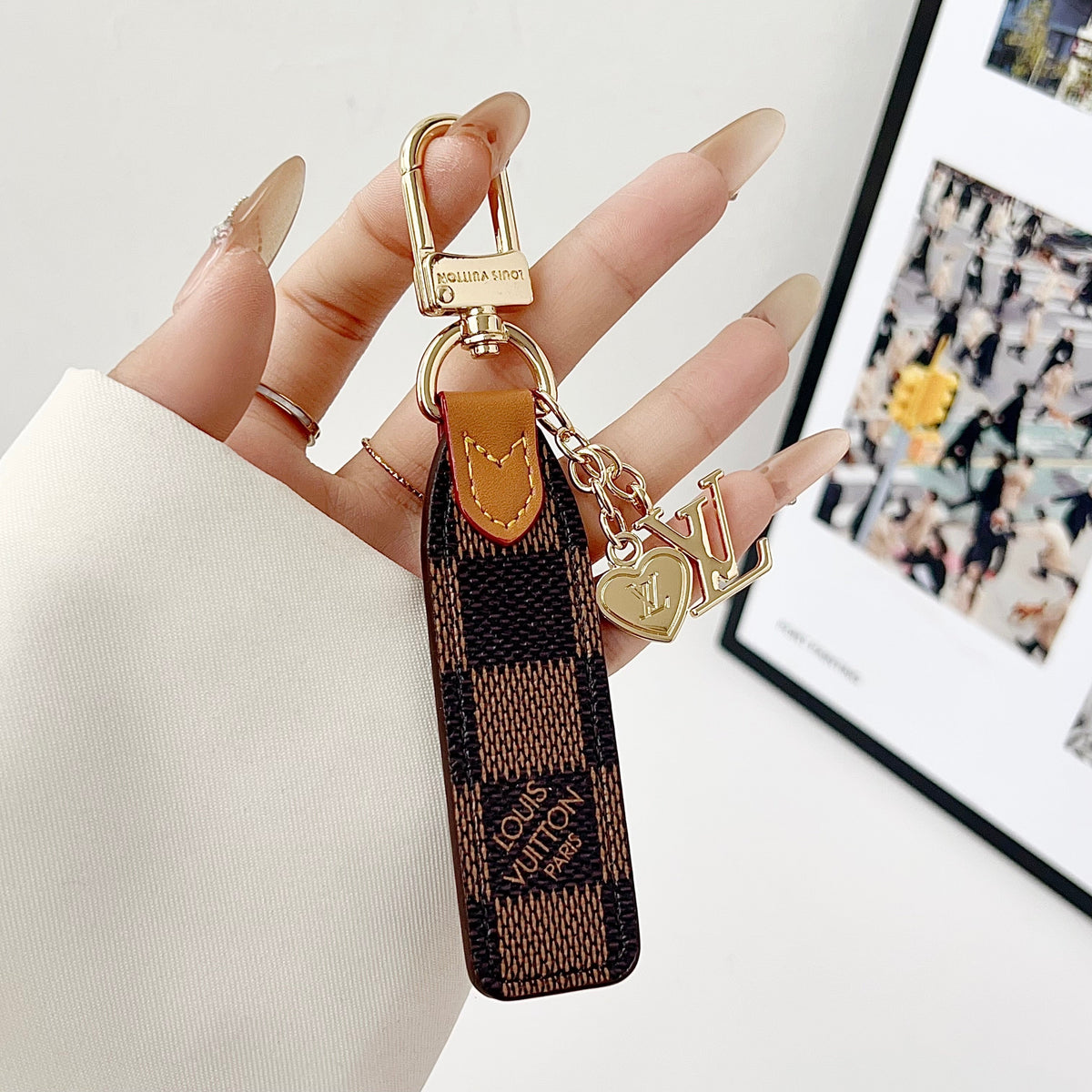 Louis Vuitton Monogram Leather Loop Bag Charm Keychain