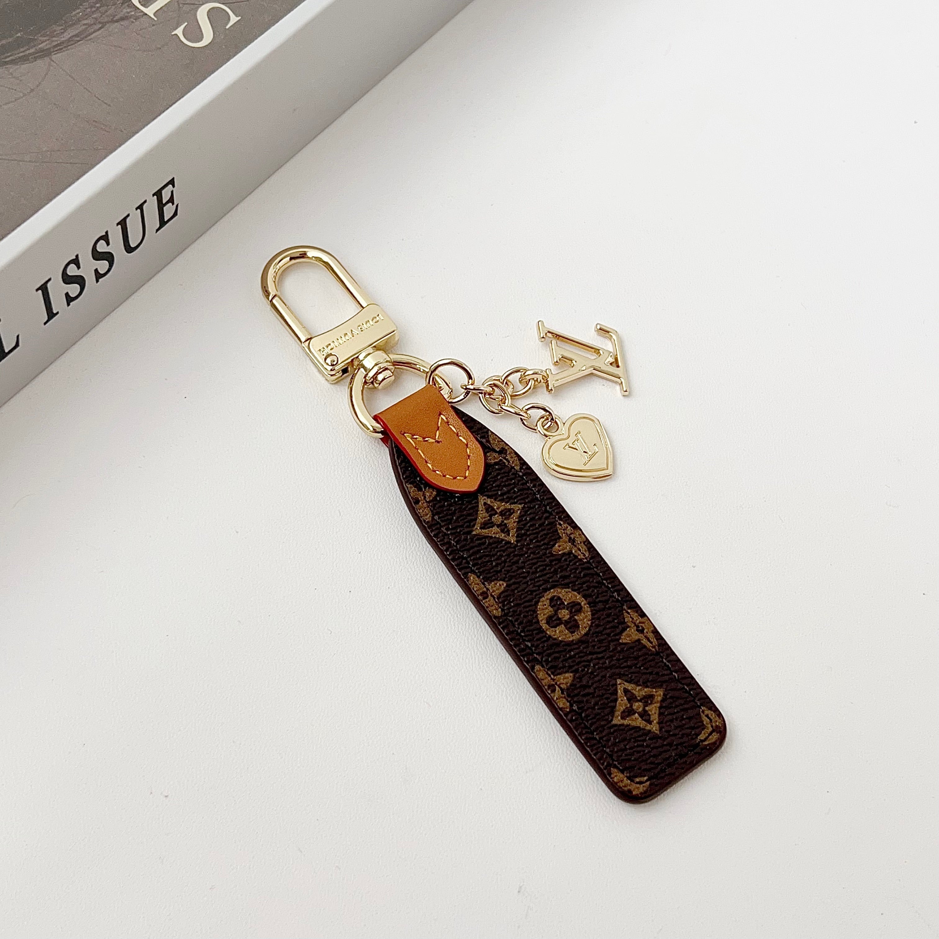 Louis Vuitton Monogram Leather Loop Bag Charm Keychain