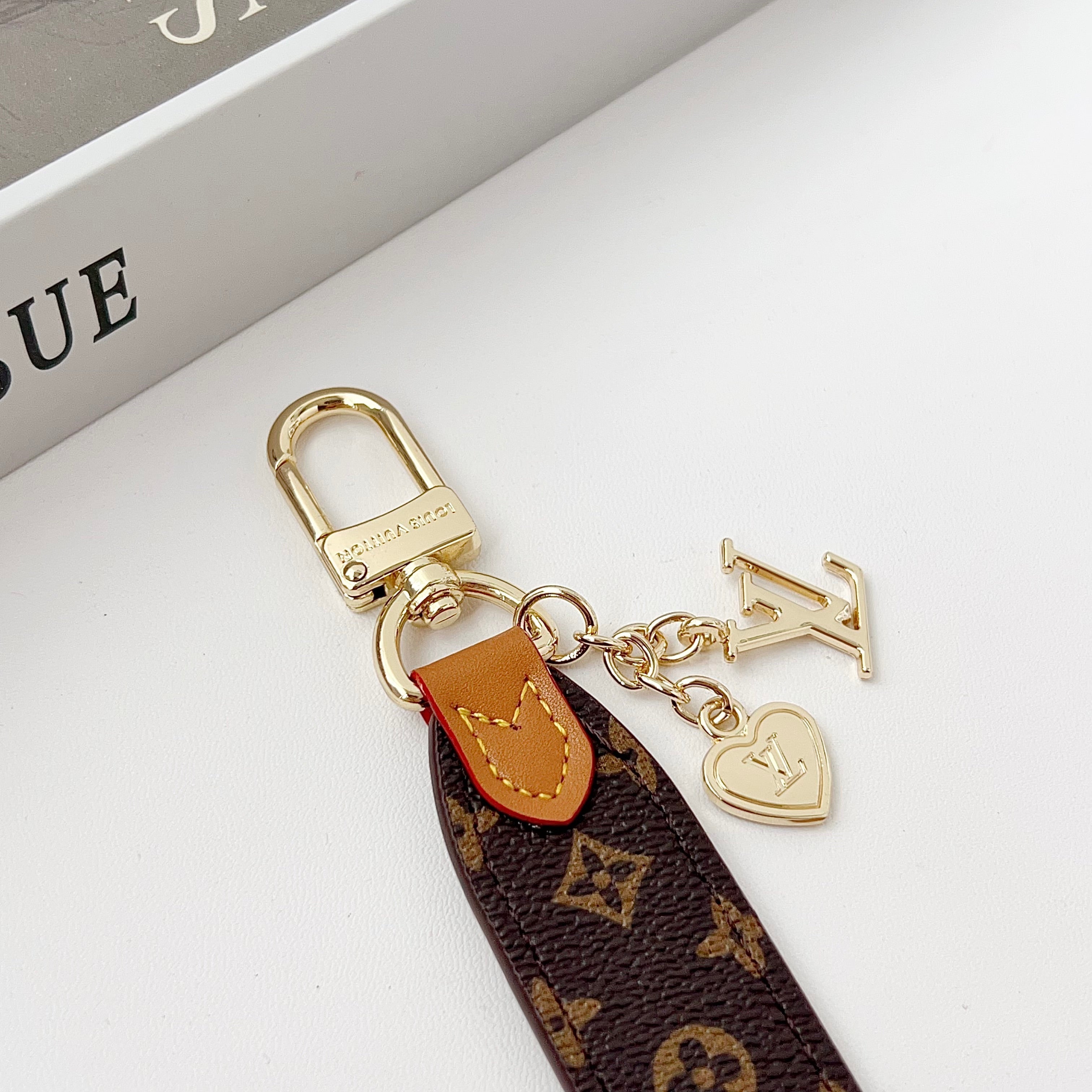 Louis Vuitton Monogram Leather Loop Bag Charm Keychain