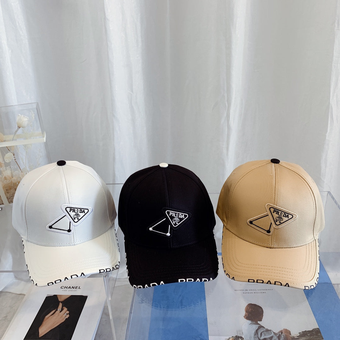 Prada Premium Cotton Embroidered Baseball Cap for Men & Women