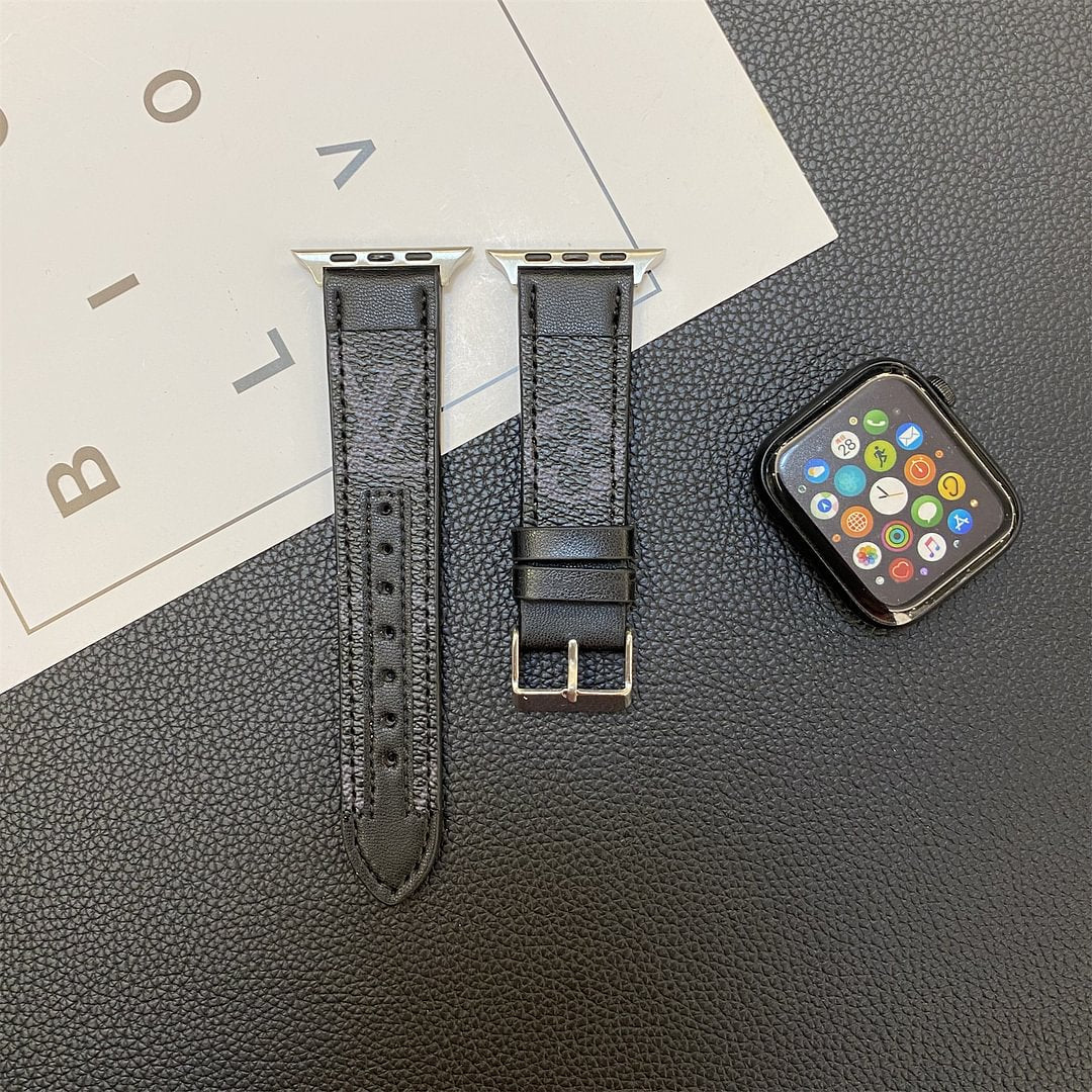 Luxury Louis Vuitton Apple Watch Band – Stitched Monogram Leather Strap