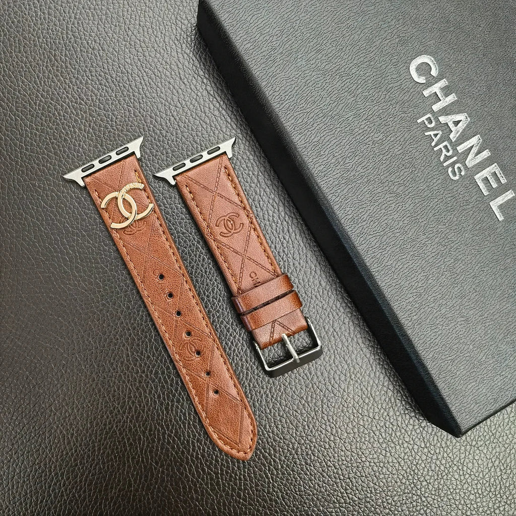 Luxury Chanel Apple Watch Band – Leather Strap Chanel for Apple Watch Ultra