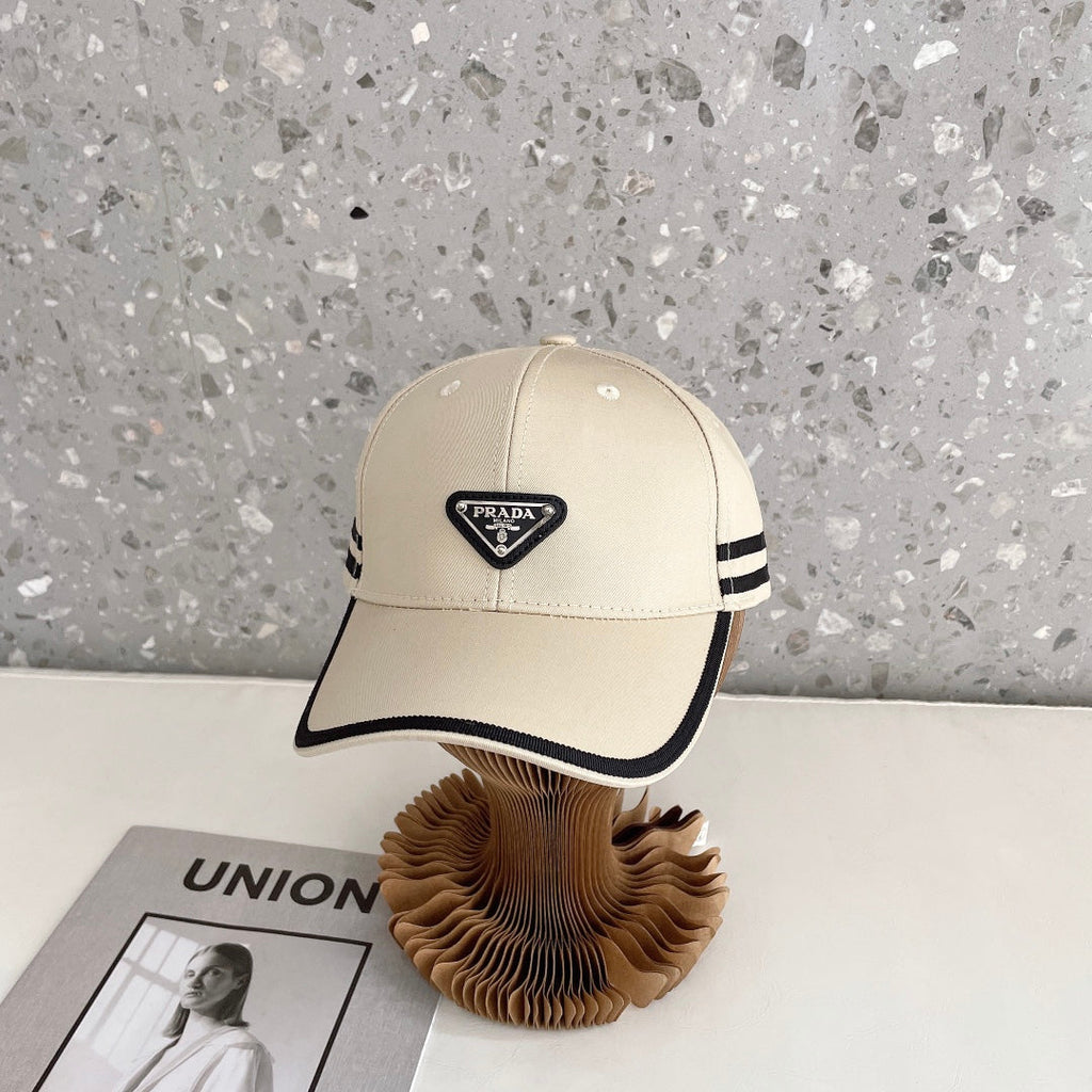 Prada Triangle Logo Baseball Cap | Luxury Designer Cotton Hat