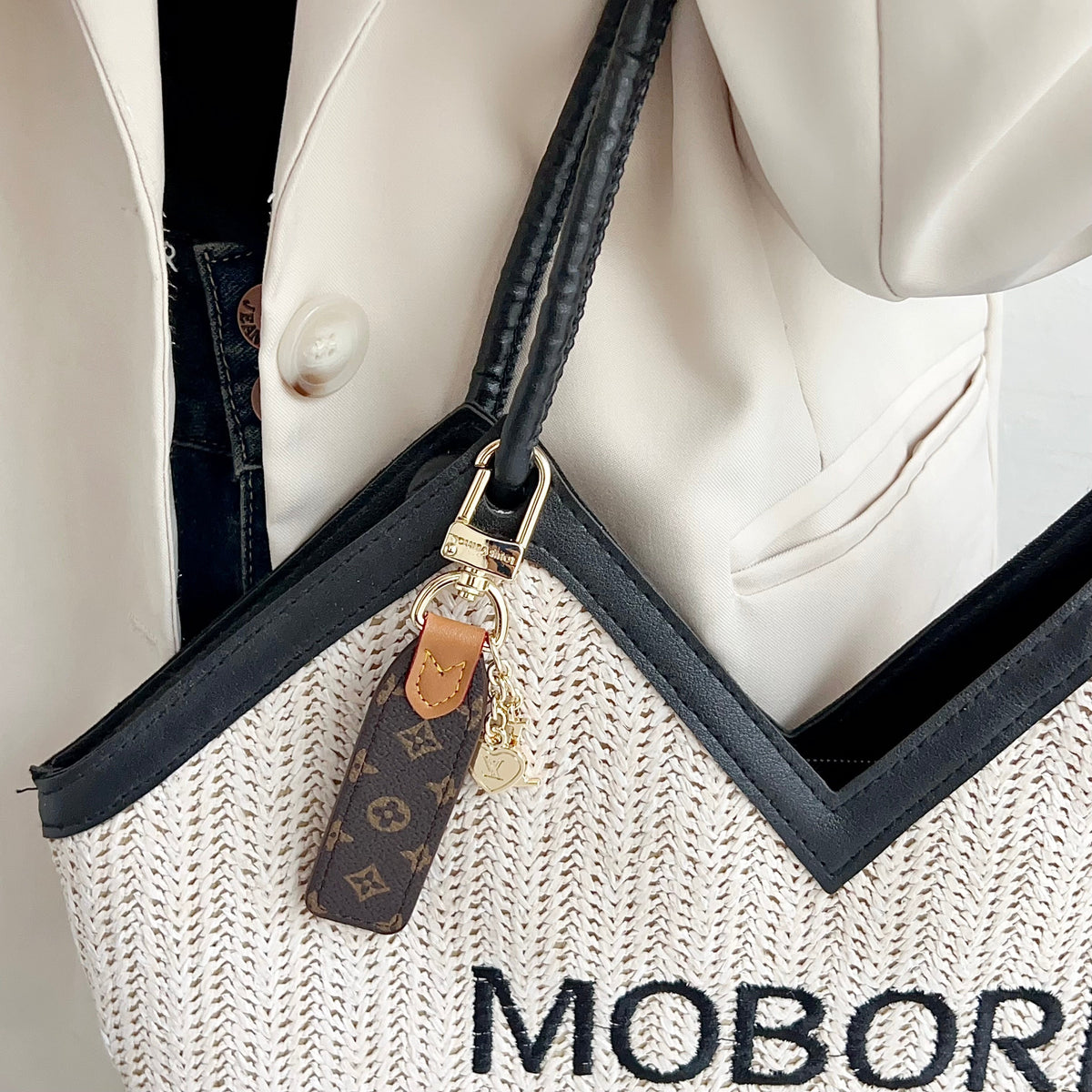Louis Vuitton Monogram Leather Loop Bag Charm Keychain