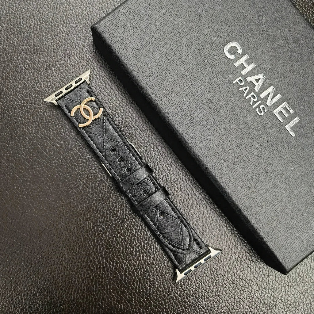 Luxury Chanel Apple Watch Band – Leather Strap Chanel for Apple Watch Ultra