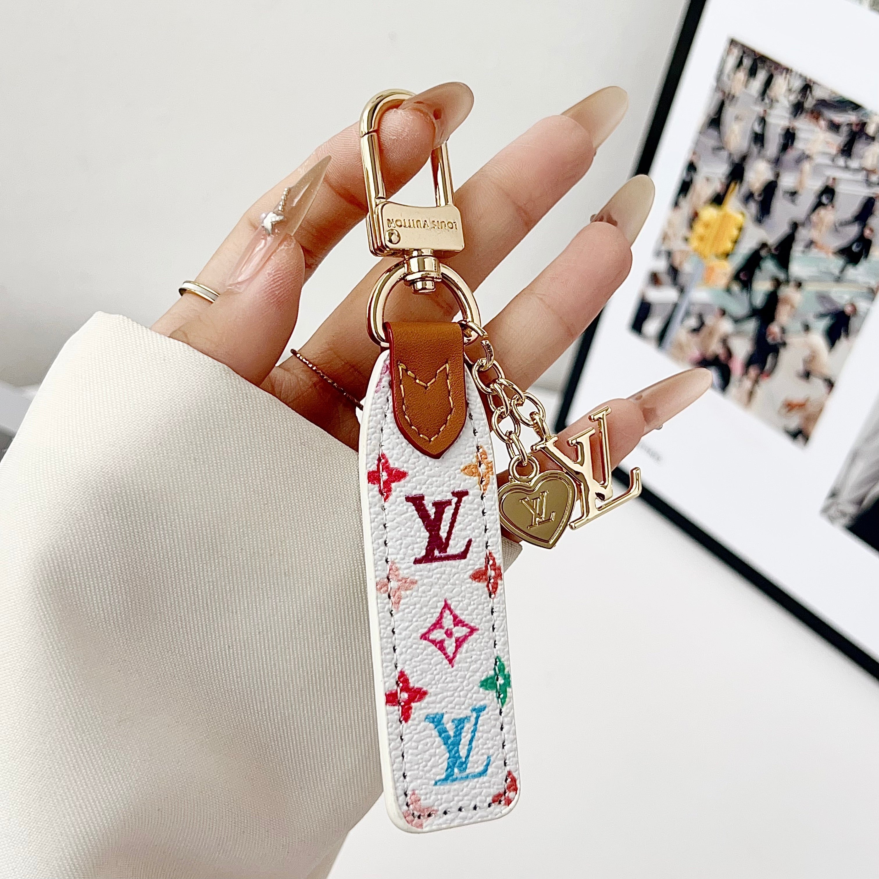 Louis Vuitton Monogram Leather Loop Bag Charm Keychain