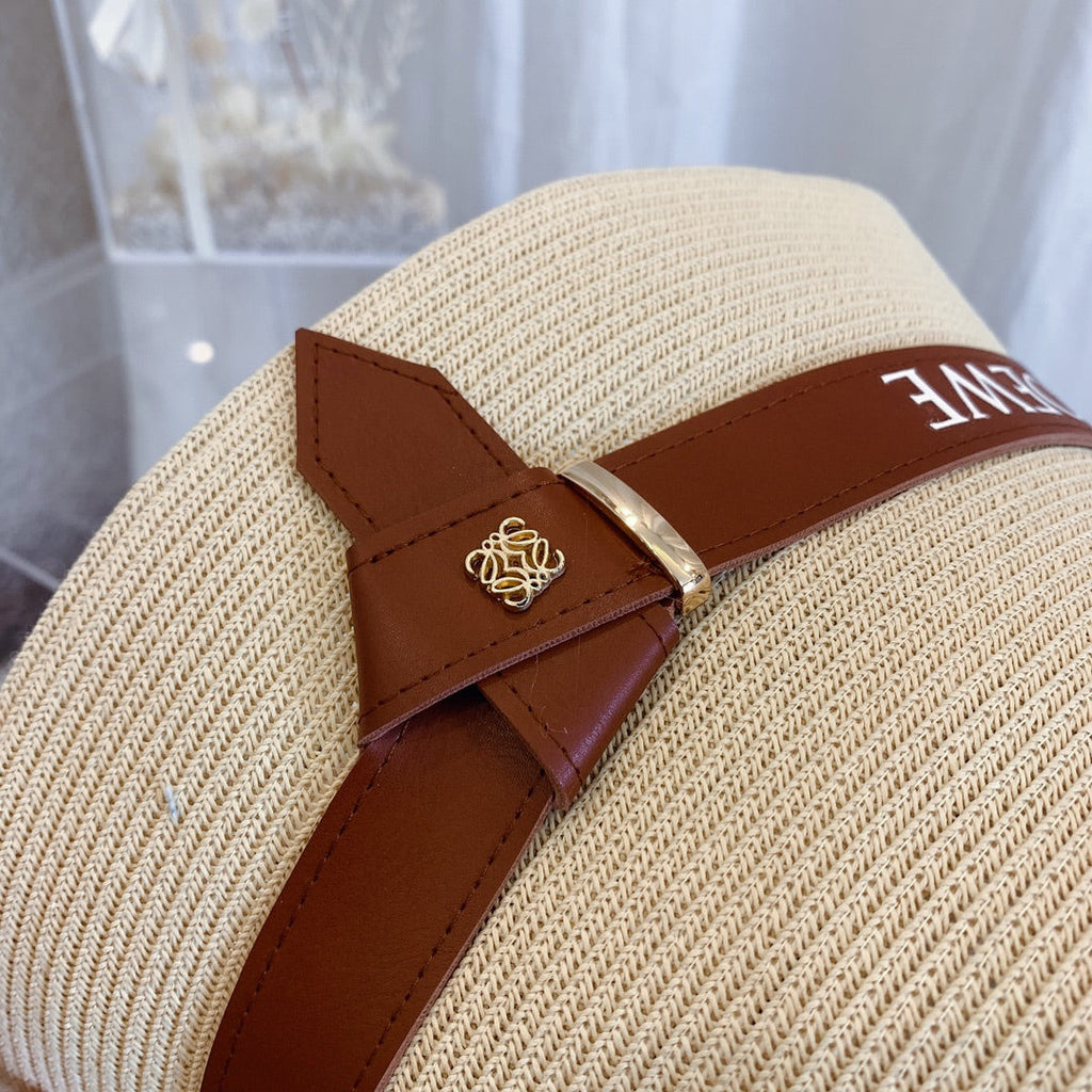 LOEWE Flat Top Raffia Bucket Hat | Luxury Designer Straw Summer Hat