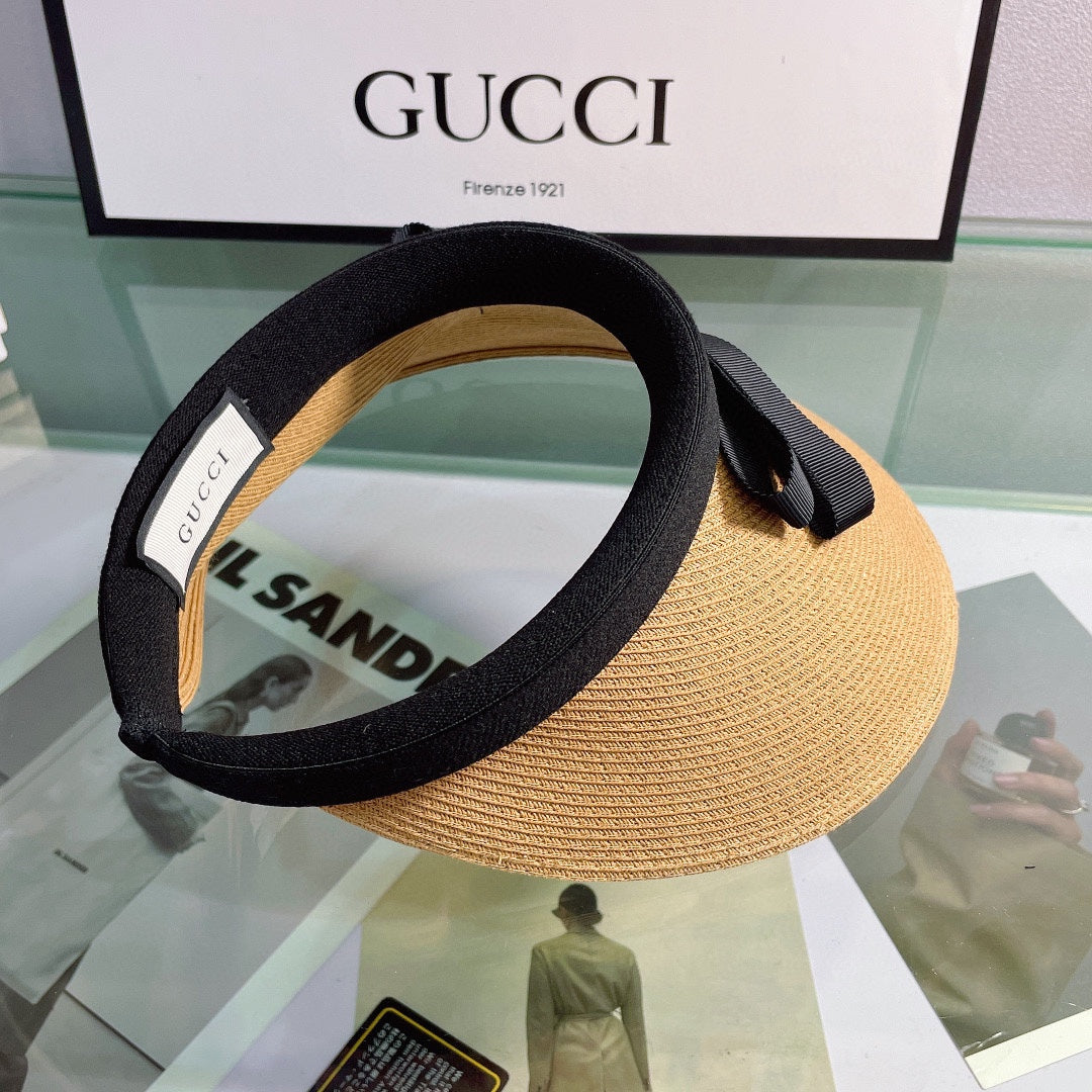 Luxury Gucci Bow Sun Visor Hat for Women