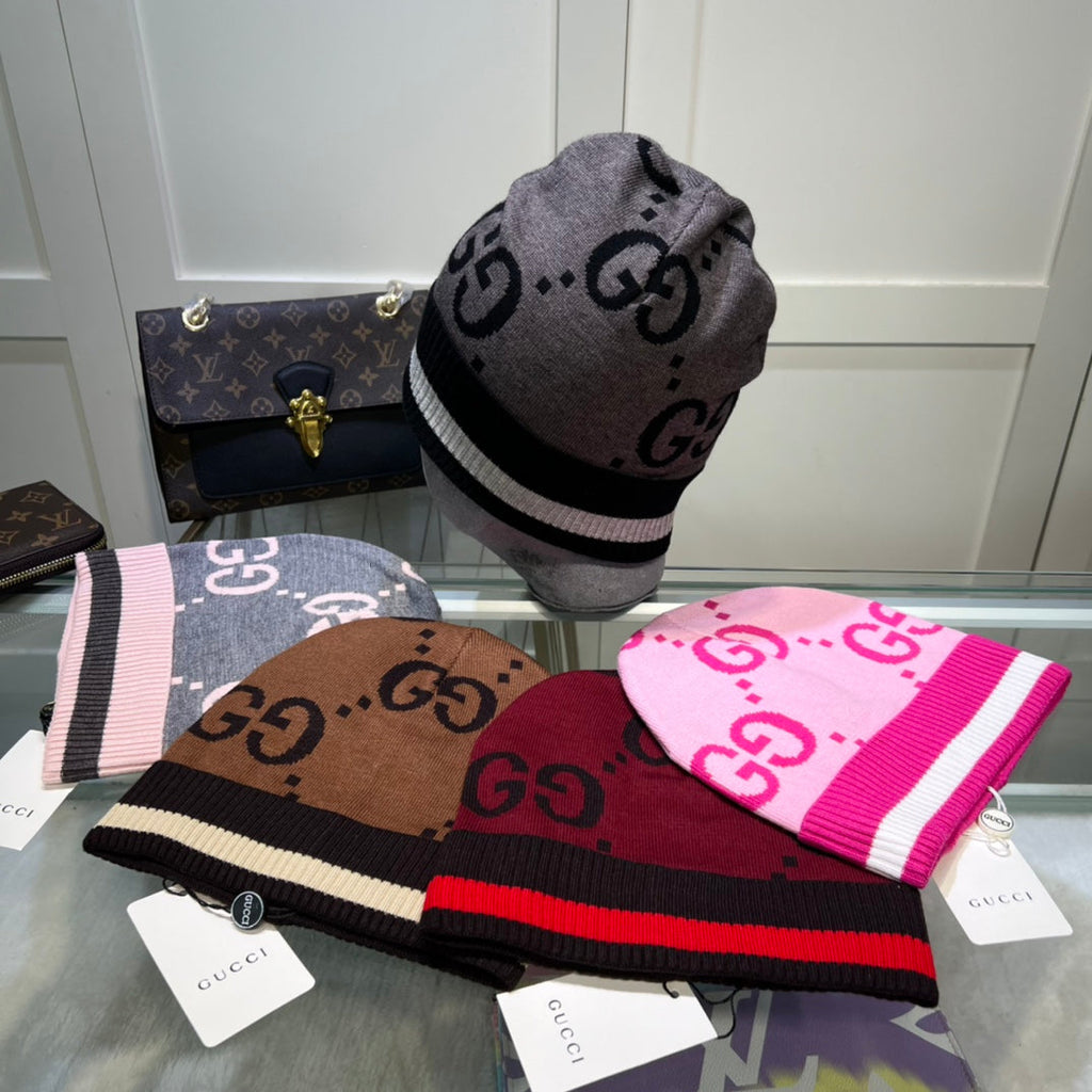 Gucci GG Jacquard Wool Knit Beanie | Luxury Designer Winter Hat