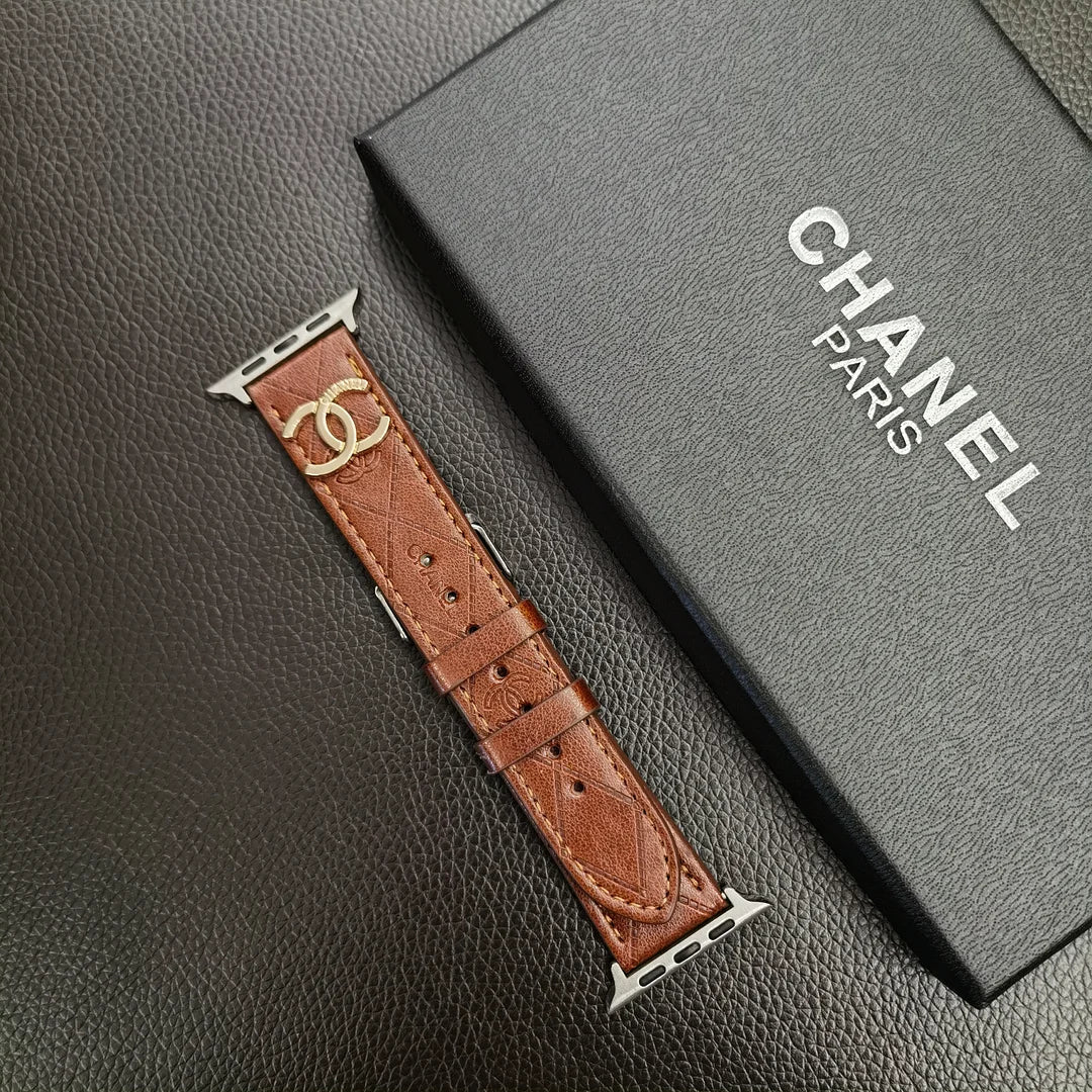 Luxury Chanel Apple Watch Band – Leather Strap Chanel for Apple Watch Ultra