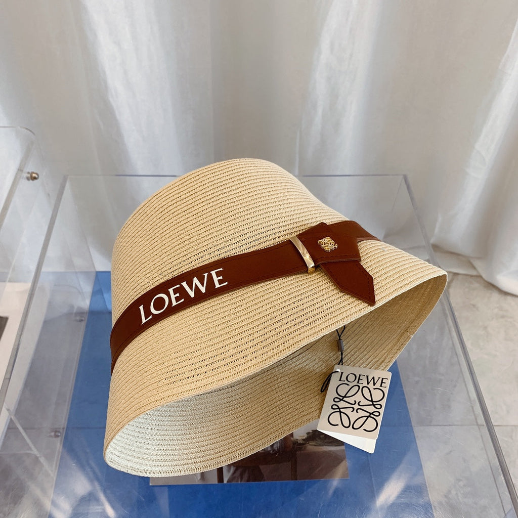 LOEWE Flat Top Raffia Bucket Hat | Luxury Designer Straw Summer Hat