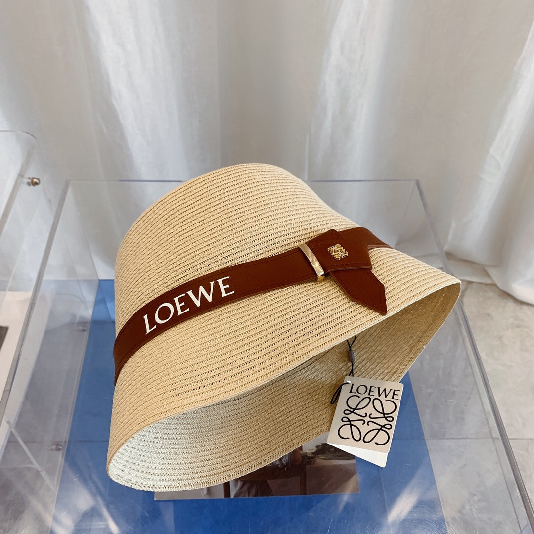 LOEWE Flat Top Raffia Bucket Hat | Luxury Designer Straw Summer Hat