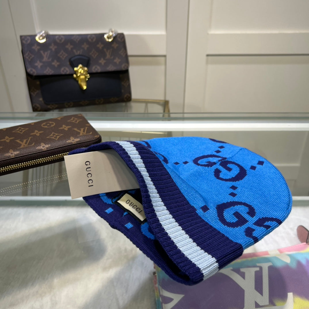 Gucci GG Jacquard Wool Knit Beanie | Luxury Designer Winter Hat