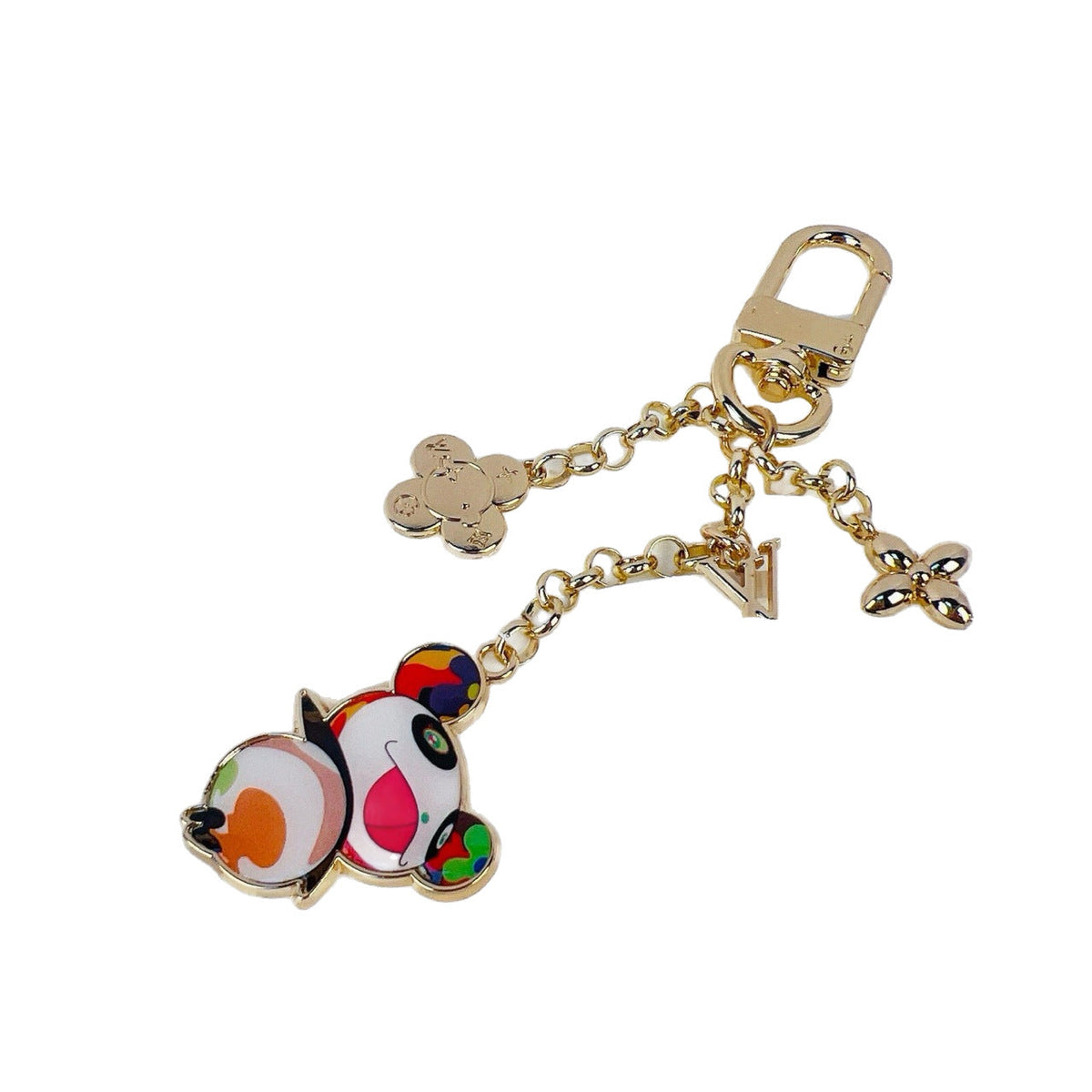 Louis Vuitton Multicolor Logo Charm Chain Keychain