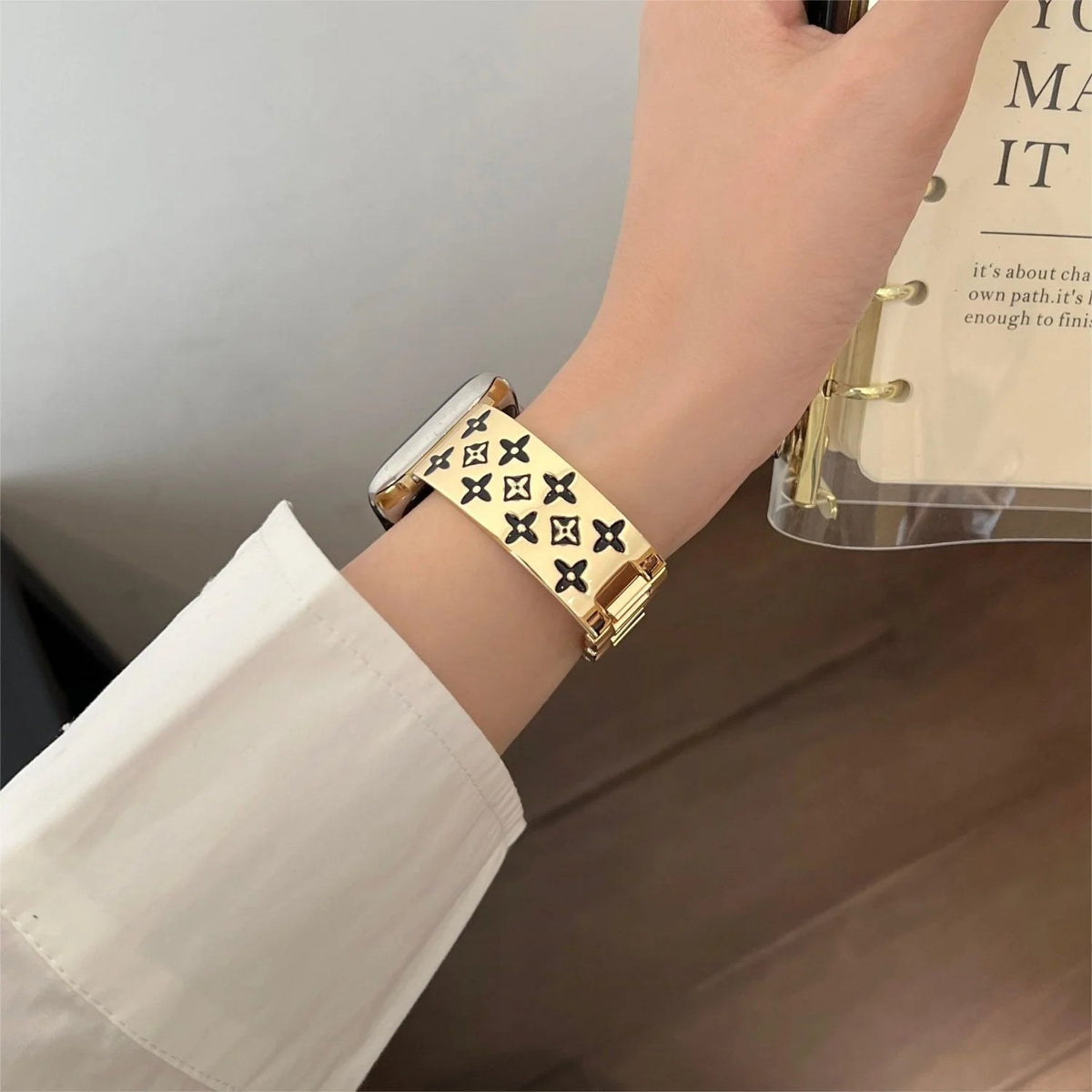 Luxury Louis Vuitton Apple Watch Band – Embossed Metal Strap for Apple Watch Ultra