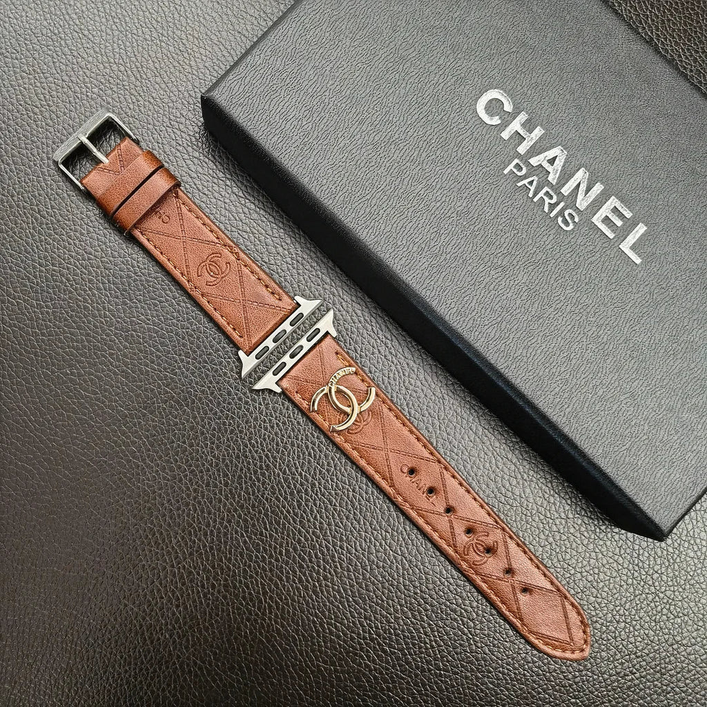 Luxury Chanel Apple Watch Band – Leather Strap Chanel for Apple Watch Ultra