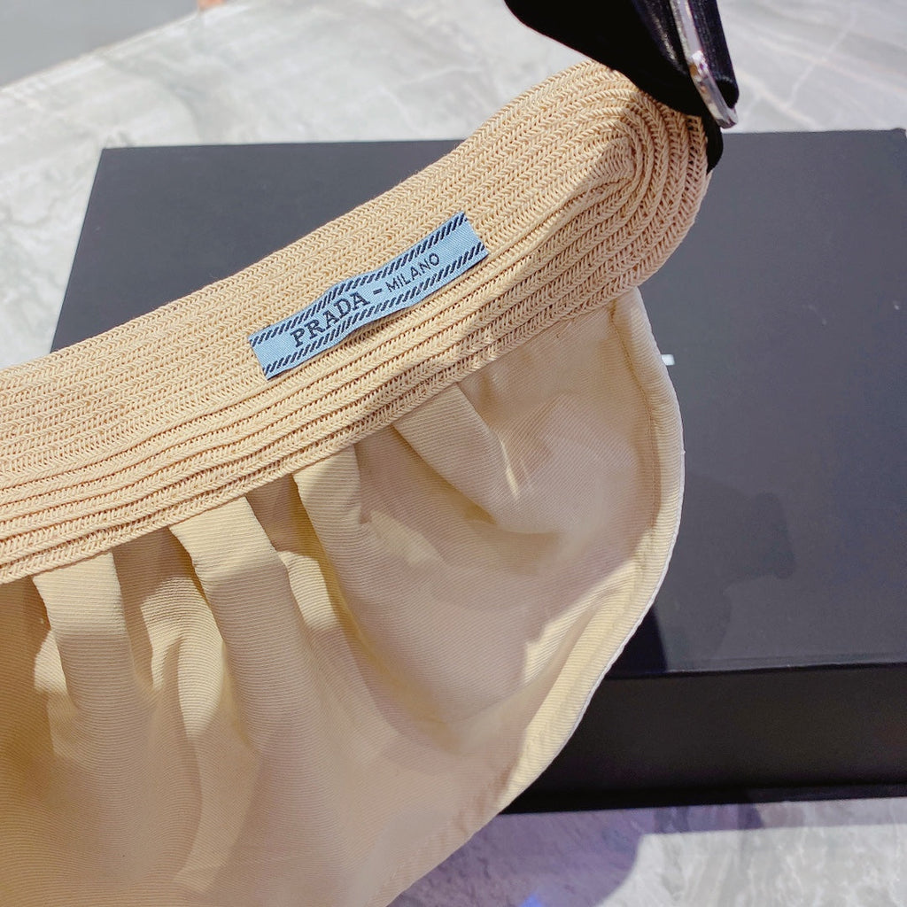 Prada Foldable Crinkled Cotton Sun Visor | Luxury Designer Summer Hat