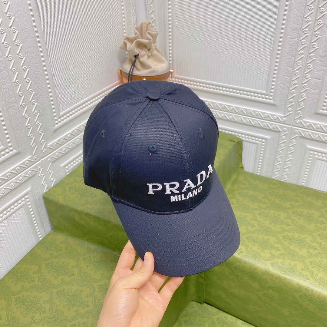 Luxury Prada Embroidered Baseball Cap for Men & Women